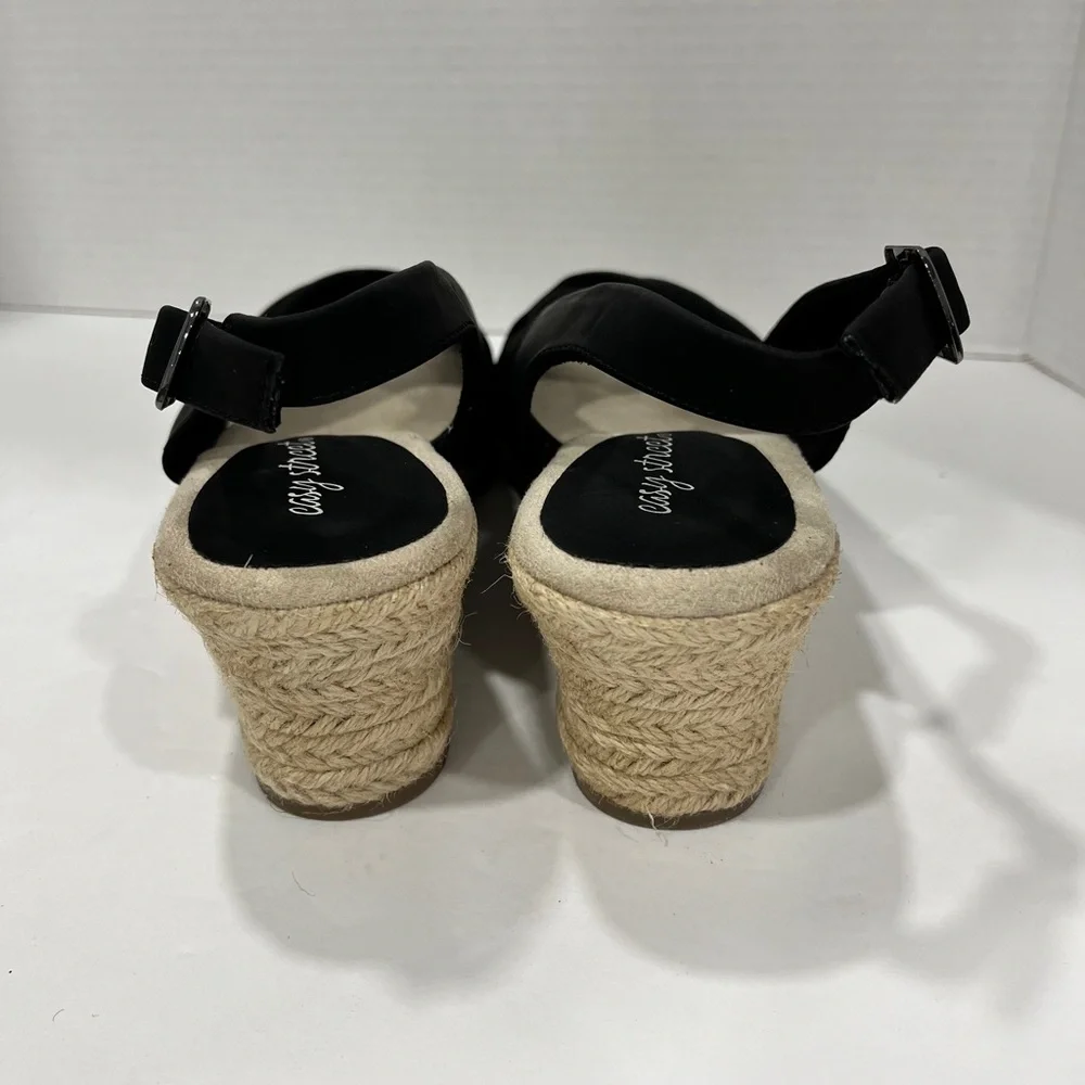 Easy Street Womens Maureen Wedge Sandals. Size‎ 9.5 Color: Black